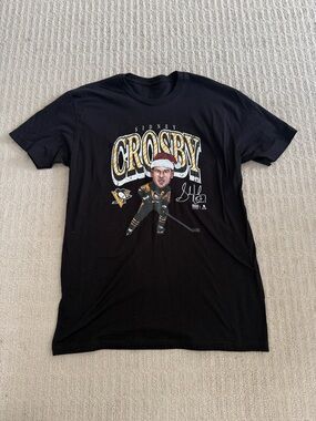 Black Sidney Crosby Graphic Tee - NHL Player Design